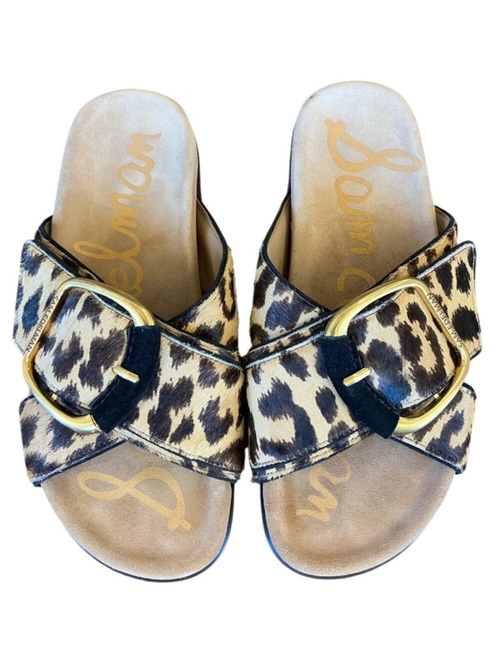 Darla Gold Buckle Slide Leopard Sandal Size 9 New